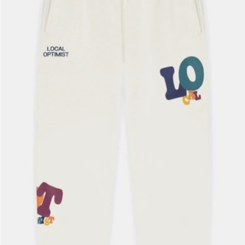Madhappy Local Optimist Cream Sweatpants with Colorful Letters
